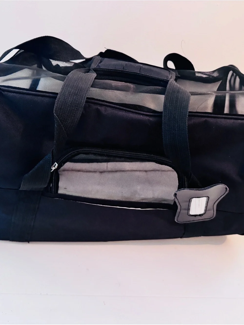 Black Pet Carry Bag - Versatile Open Mesh Sided Dog Carrier/Cat Carrier